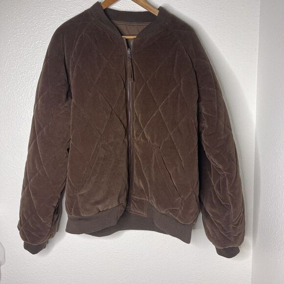 Gamehide REVERSABLE Jacket Men Size L Brown pocket Coat Bomber Style Hunting - Picture 2 of 9